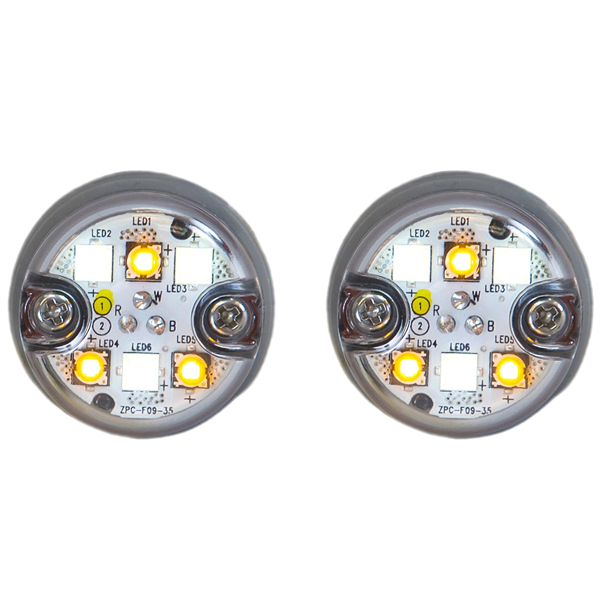 Buyers Products 8891327 Amber/Clear 6 LED Strobe Light - High Visibility Emergency Warning Light for Trucks, Construction Vehicles & Safety Equipment