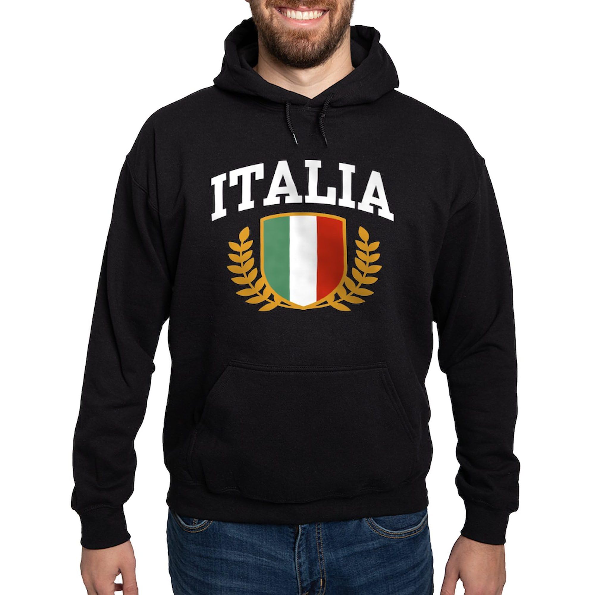 Italia Hoodie for Men - Dark Regular Fit Pullover Sweatshirt | Comfortable & Stylish Casual Wear for Coffee Shops, Travel & Everyday Use