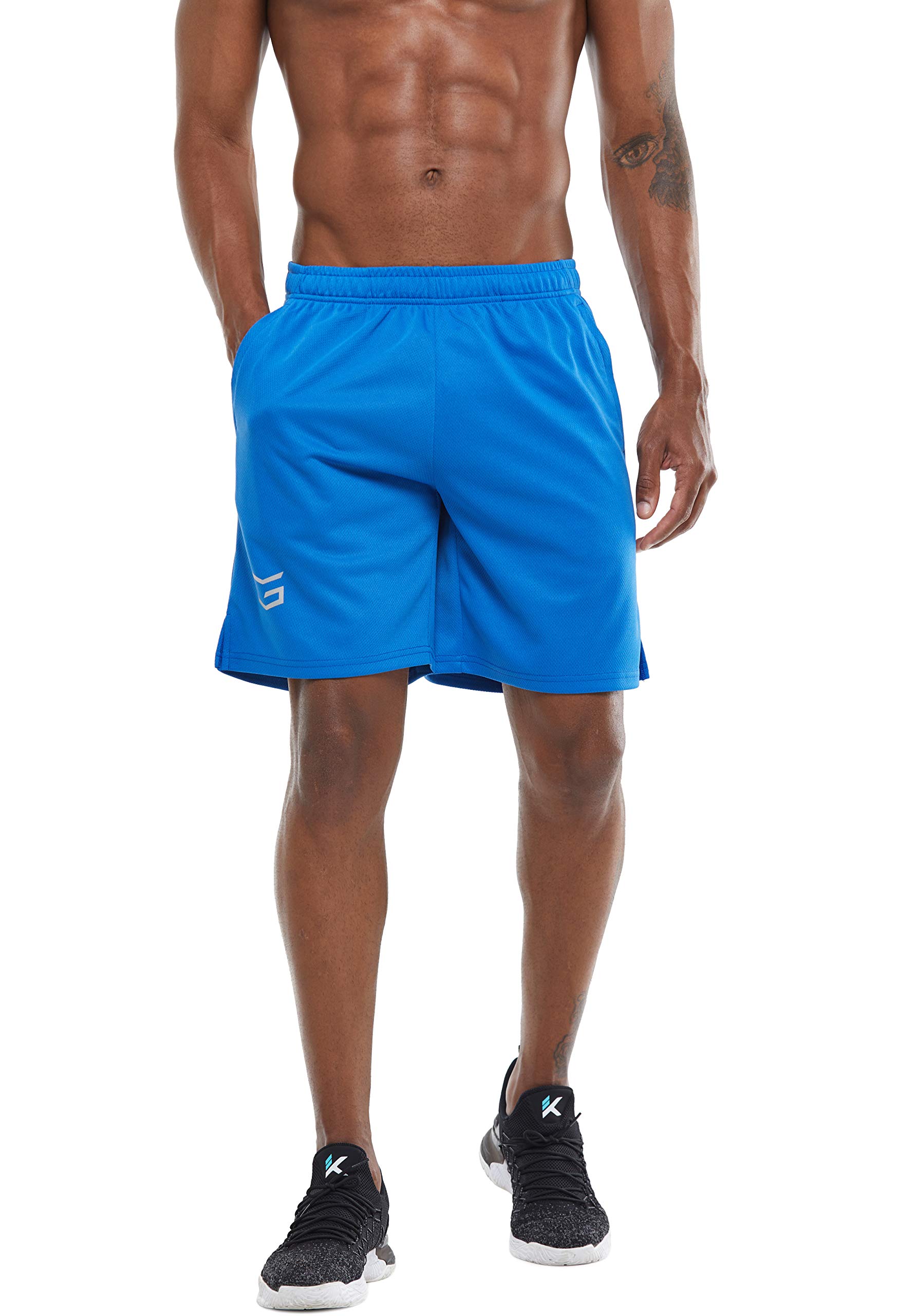 Men's Quick Dry Workout Running Shorts - Lightweight Gym Shorts with Zip Pockets for Jogging, Training & Outdoor Activities