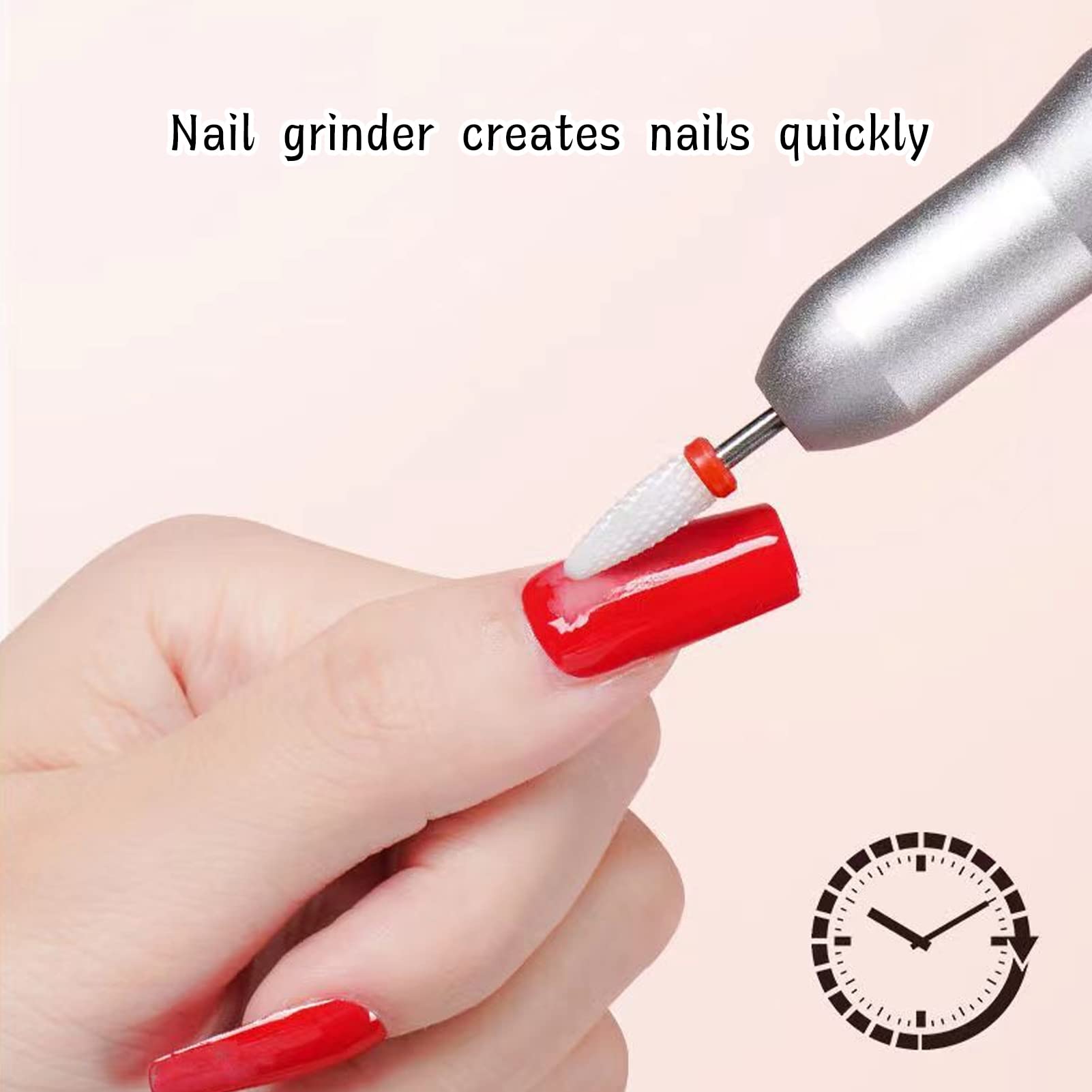 EXCLUZO Professional Electric Nail Drill - 20000 RPM Portable Nail Grinder for Salon & Home Use, DC5V Rechargeable Manicure Pedicure Kit (Silver) | Perfect for Nail Technicians, DIY Nail Art & At-Home Nail Care