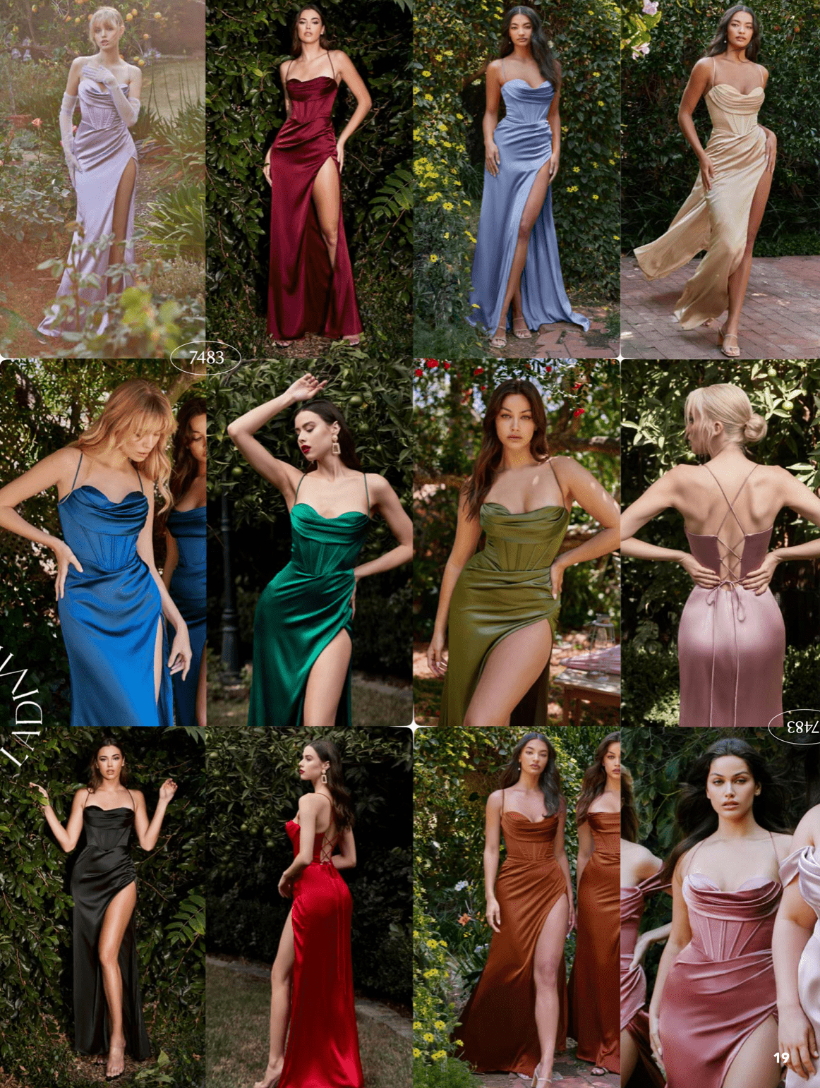 Sexy Cinderella Divine 7483 Corset Dress - Open Back & High Leg Slit for Evening Parties, Prom, and Date Nights