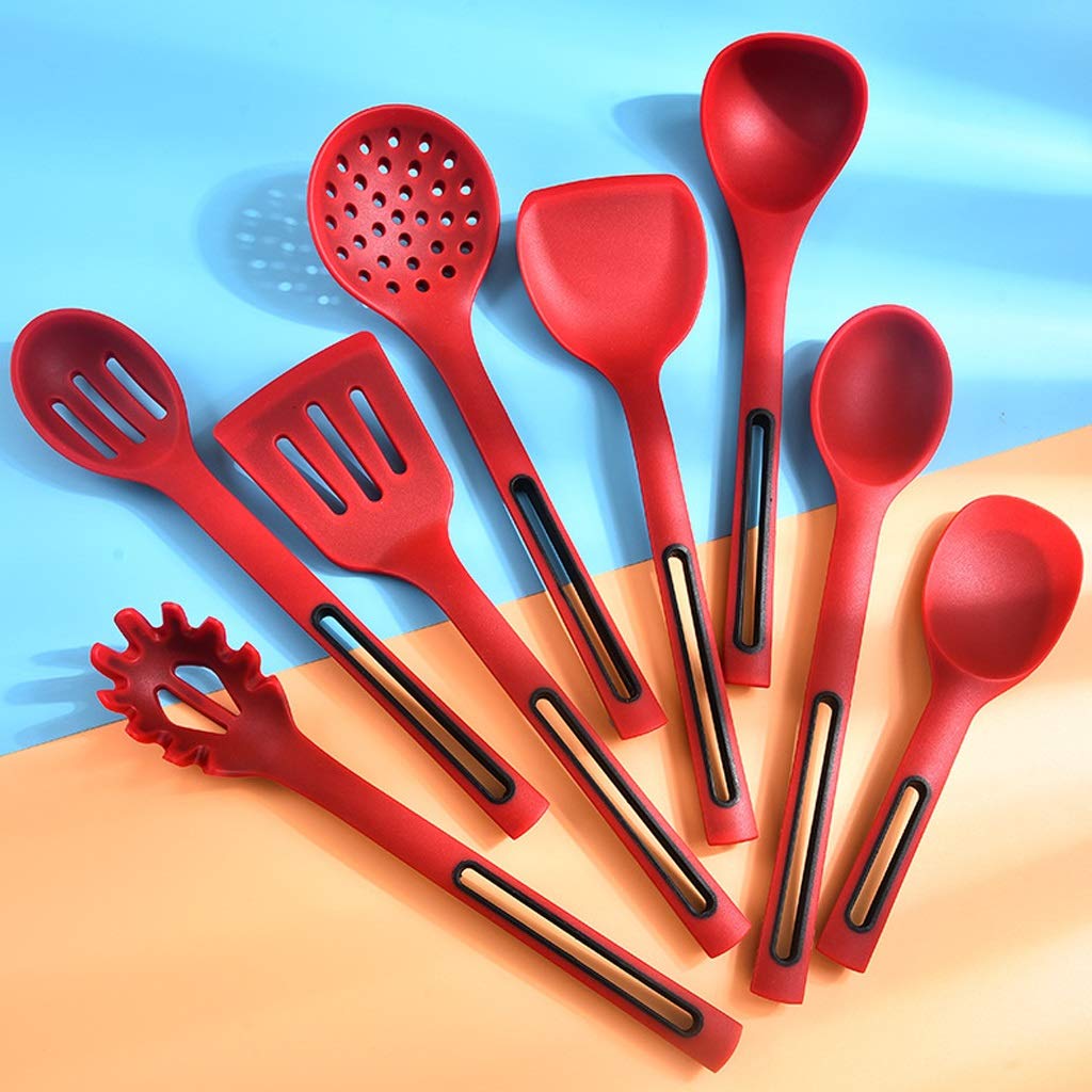 Premium Silicone Soup Spoon - Heat-Resistant Cooking Utensil Set for Kitchen, Non-Slip Handle, BPA-Free - Perfect for Stirring, Serving Soups & Sauces, Ideal for Non-Stick Pans & Everyday Cooking
