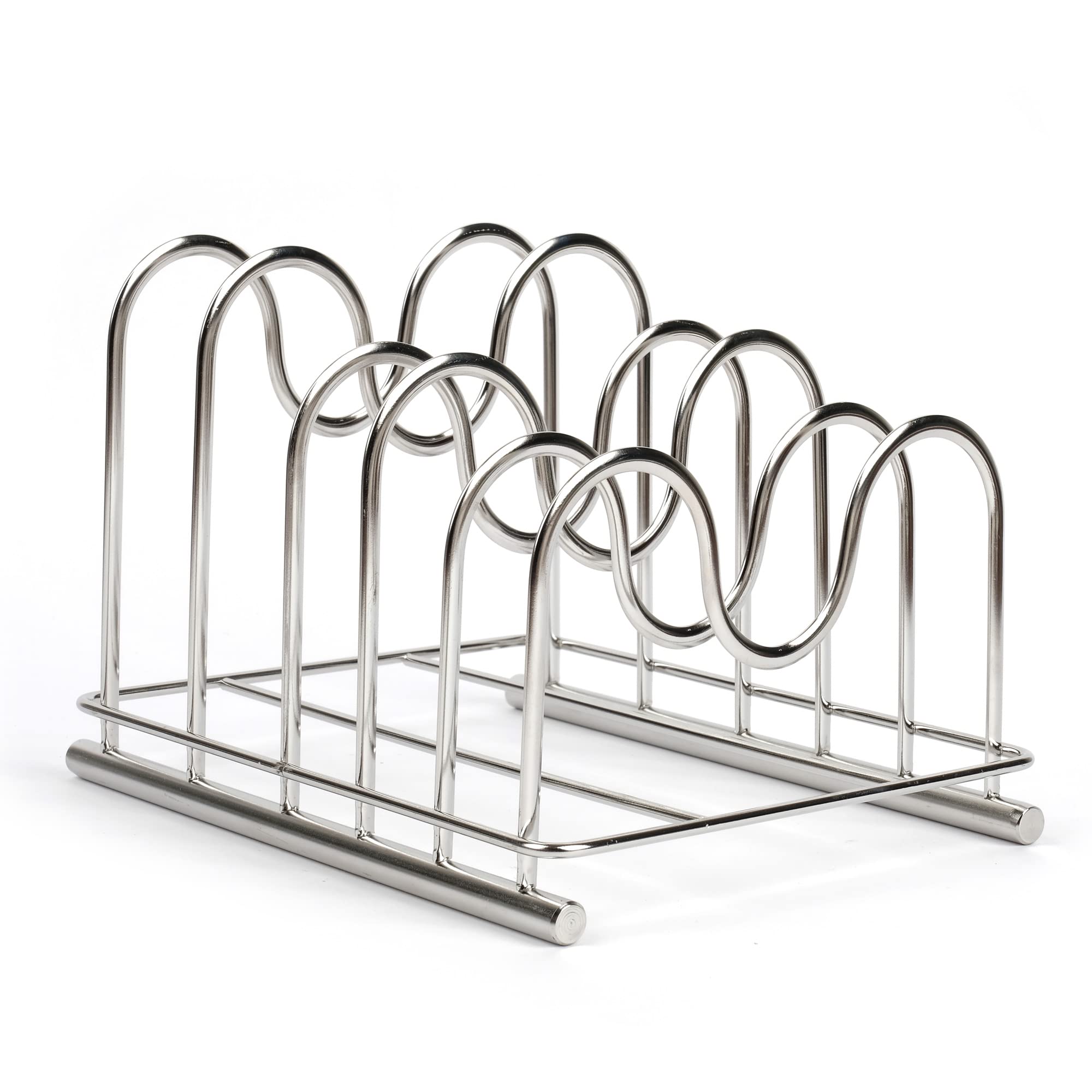 Premium 304 Stainless Steel Wire Cutting Board Holder - 5-Section Kitchen Organizer Rack for Knives & Chopping Boards | Space-Saving Storage Solution for Countertops, Pantry & Restaurant Kitchens