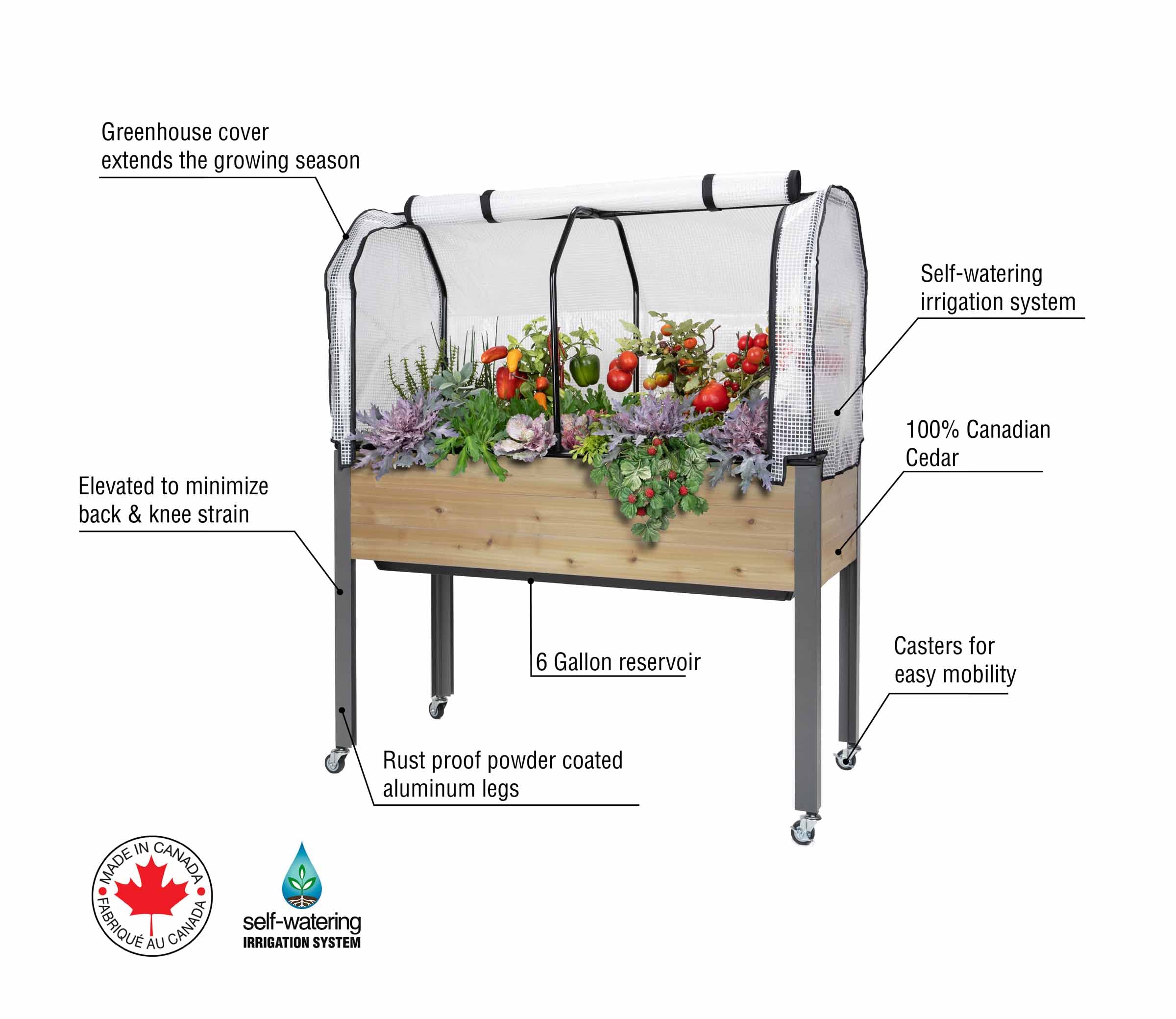 **CedarCraft Self-Watering Elevated Cedar Planter Box (21