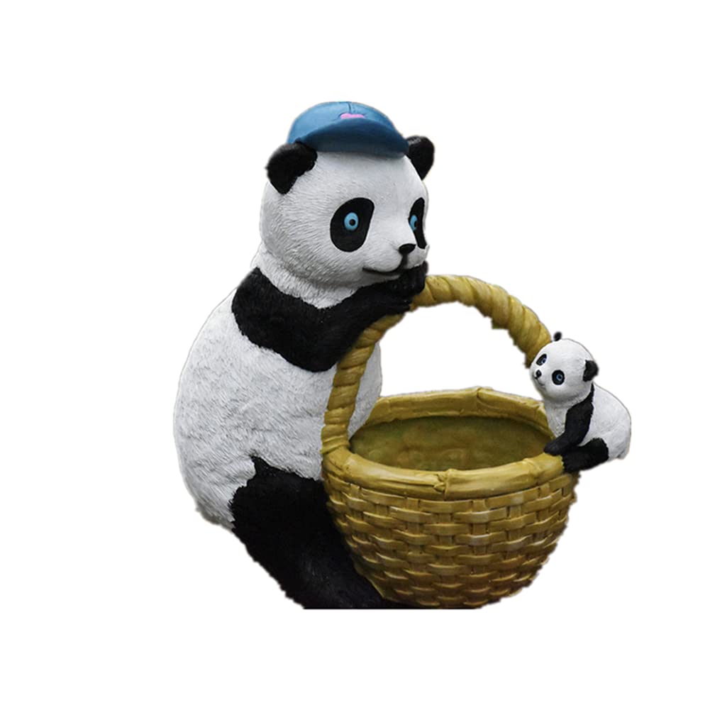 Panda Sculpture Planter - Resin Animal Model for Garden Decor, Outdoor Landscaping & Housewarming Gifts | Perfect for Patio, Yard & Home Décor
