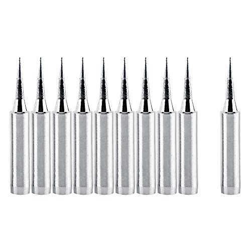 10-Pack 900M-T Soldering Iron Tips for 936/937 Soldering Stations - High-Quality Copper Replacement Tips for Electronics Repair, DIY Projects, and Circuit Board Soldering