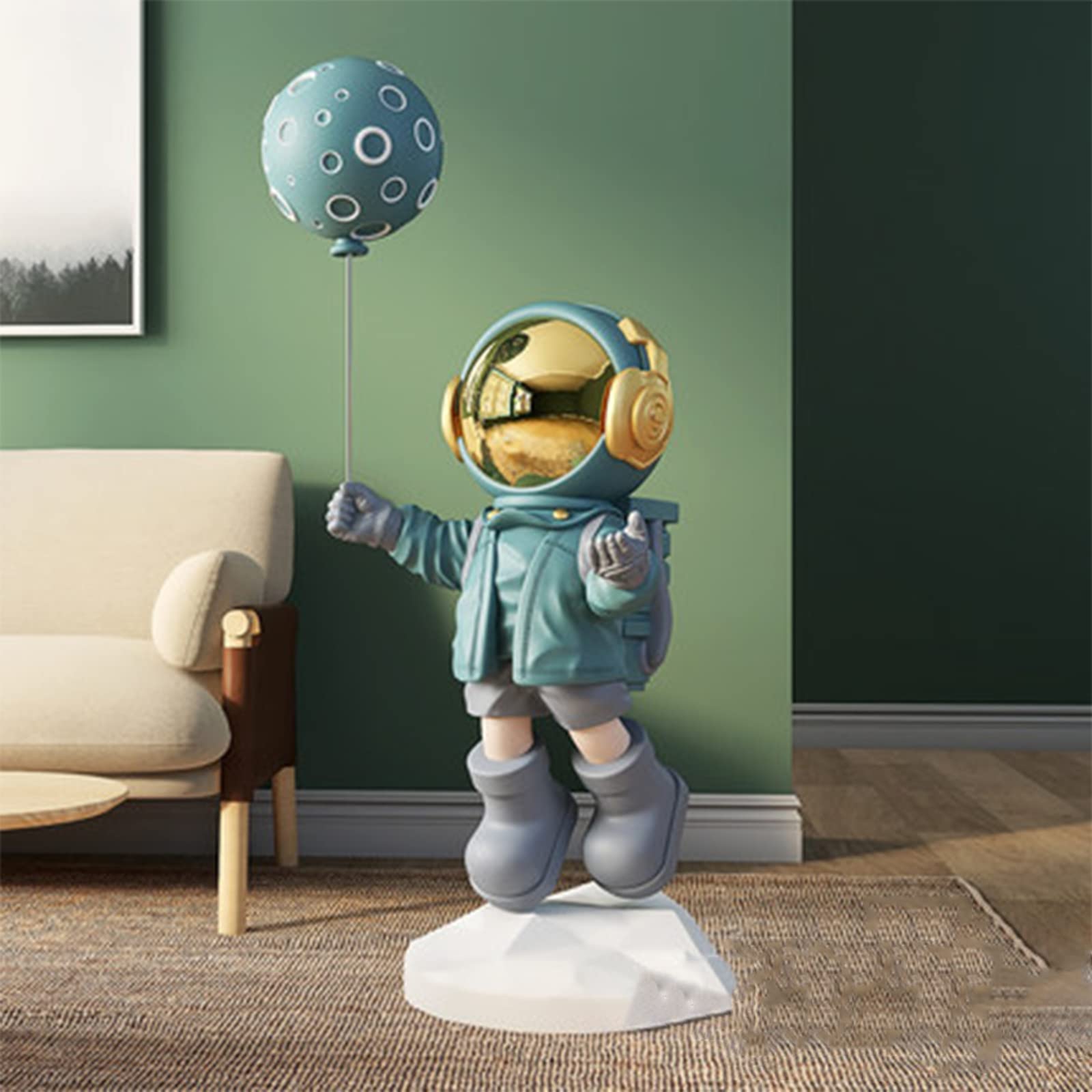 Premium Astronaut Statue - Unique Space-Themed Home Decor for Living Room & Office - Perfect Housewarming Gift for Sci-Fi Lovers & Space Enthusiasts - Ideal for Bookshelf Display, Desk Decor, or Gift Giving