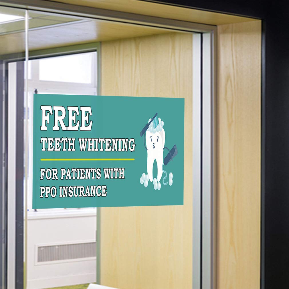 Dental Safety Sign Decal Stickers - Multiple Sizes (36x24 Inches) - Industrial Vinyl Labels for Teeth Whitening & Health Care - Perfect for Dentist Offices, Clinics & Medical Facilities