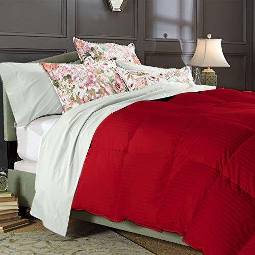 Sunrizer Beddings 800 Thread Count 100% Egyptian Cotton Hotel Grand Twin/Twin XL Stripe Comforter - Ultra Soft & Breathable Bedding Set for Guest Rooms, Dorms, and Luxury Home Use