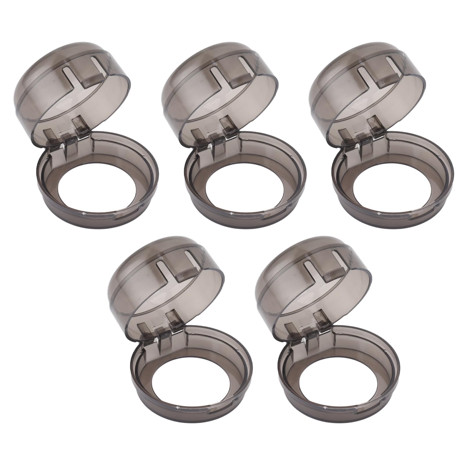 5-Pack Universal Stove Knob Covers for Child Safety - Heat Resistant Gas Oven Knob Protectors for Home, Restaurant & Hotel Use - Transparent Black (Prevent Accidental Burns in Kitchen)