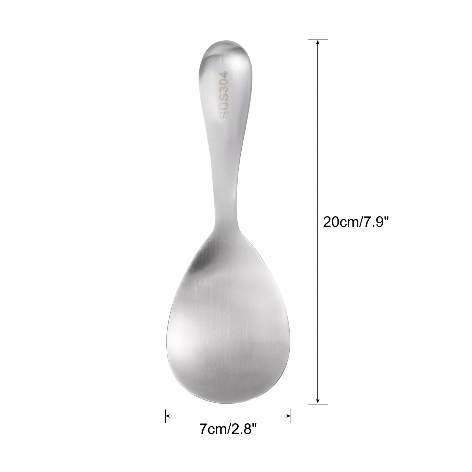 Premium Stainless Steel Rice Paddle - Non-Stick Rice Spoon & Serving Utensil for Perfect Rice Scooping - Ideal for Home Kitchens & Restaurants - Perfect for Sushi, Rice Balls & Meal Prep (Silver)