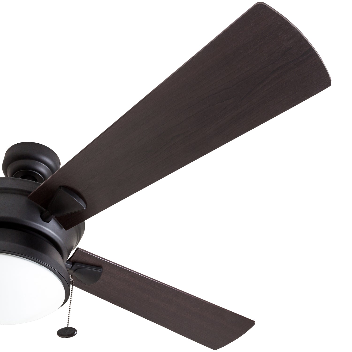 52 Inch Matte Black Auletta Ceiling Fan with Pull Chain - Indoor/Outdoor Use for Living Room, Bedroom, Patio & Covered Porch