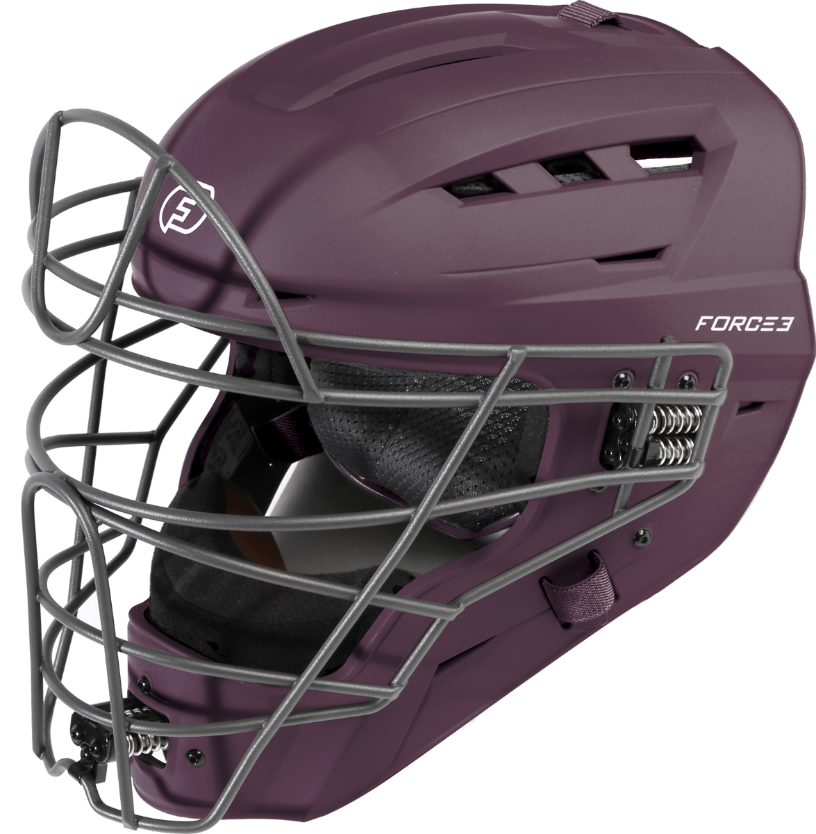 FORCE3 XS3® PRO Catchers Helmet - NOCSAE Certified Matte Baseball Helmet for Youth & Adult Players - Perfect for Baseball, Softball & Training Sessions