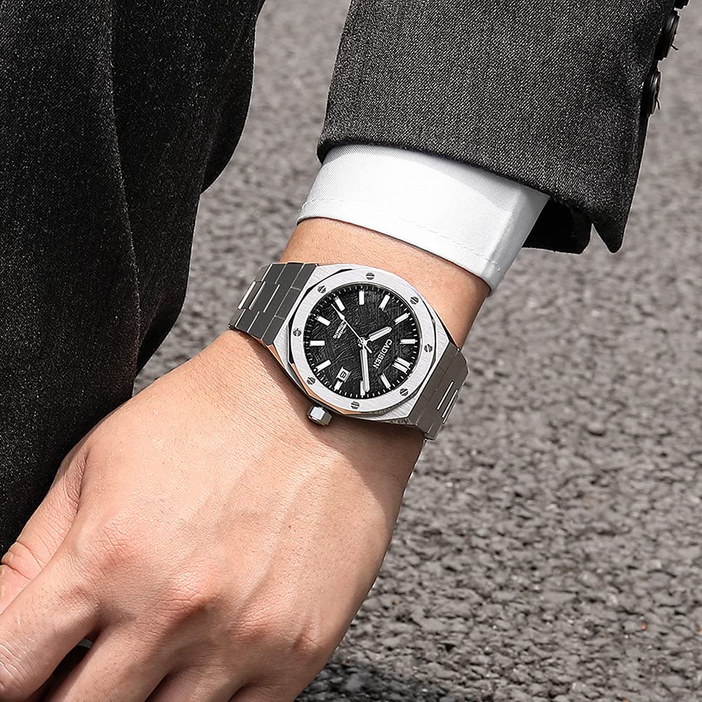 CADISEN Men's Automatic Watch with NH35 Movement - Waterproof Sapphire Crystal Glass - Casual & Business Dress Watch for Men - Perfect for Office, Formal Events & Everyday Wear
