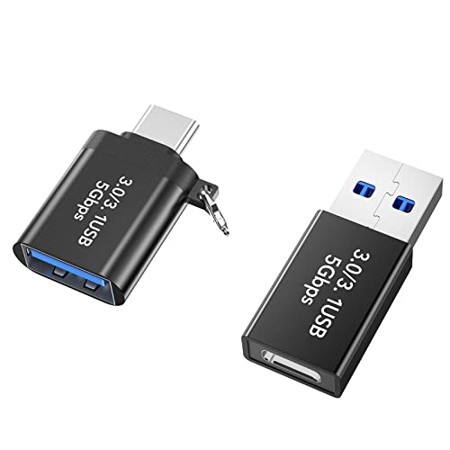 2-Pack Ablian USB C to USB 3.0 Adapter - Type C Male to USB Female & USB C Female to USB Male OTG Converter for MacBook, iPad, Samsung Galaxy, and More - Perfect for Data Transfer, Charging, and Device Connectivity