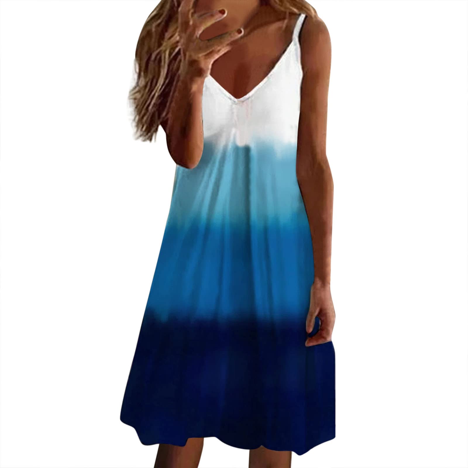 Women's Vintage Floral Print Sleeveless V-Neck Midi Summer Dress - Casual Beach Sundress for Women Over 50 | Perfect for Vacations, Outdoor Parties & Summer Getaways