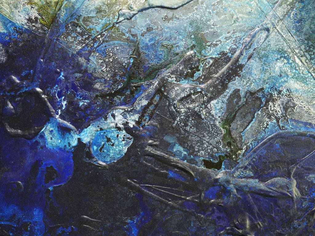 Blue Genesis 200cm x 80cm Rustic Textured Abstract Canvas Wall Art - Perfect for Living Room, Bedroom & Office Decor