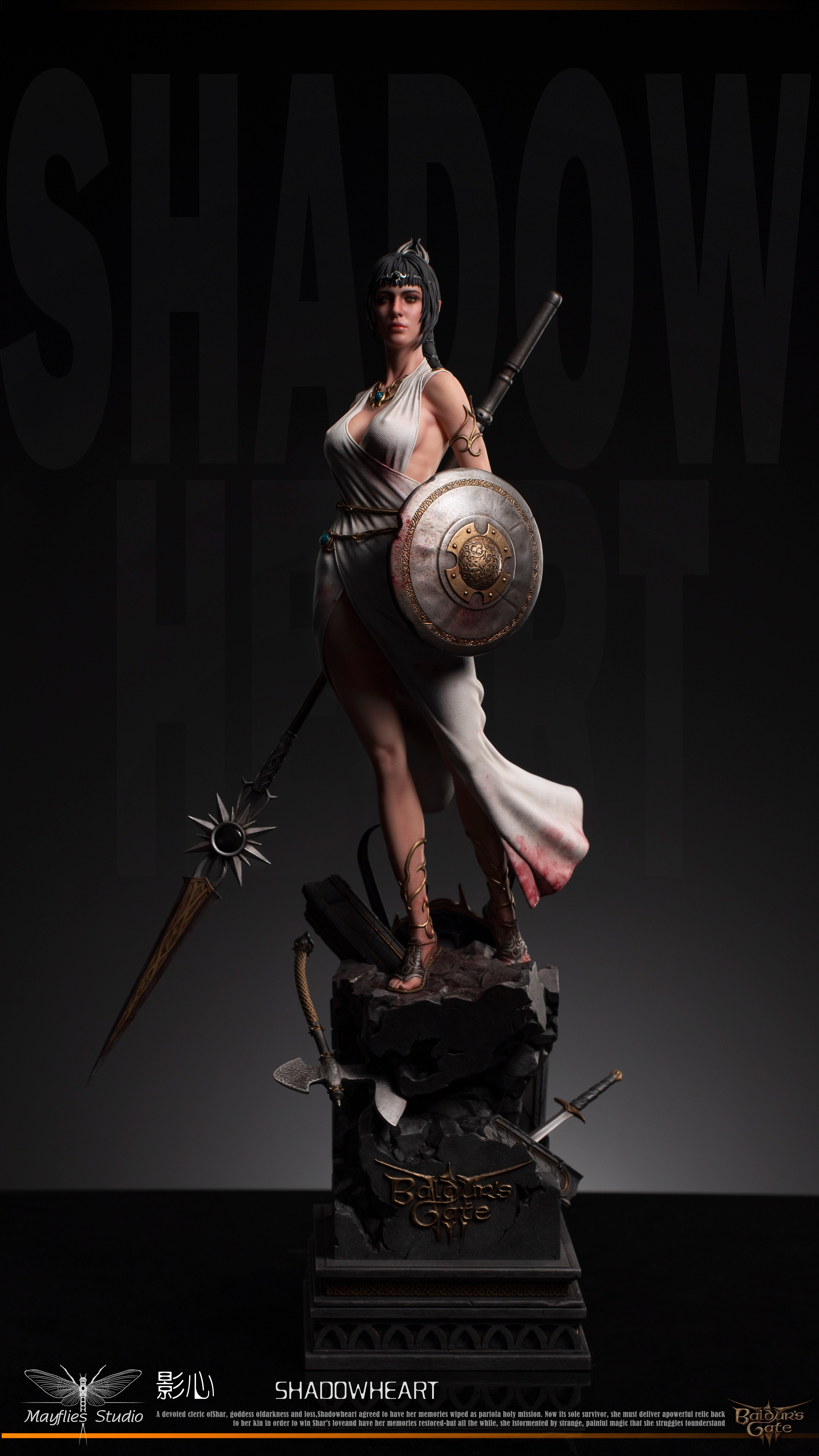 Mayflies Studio Baldur's Gate Shadowheart Statue - Premium Collectible Figure for Gamers & Fantasy Fans | Perfect for Display, Gaming Room Decor, and D&D Enthusiasts
