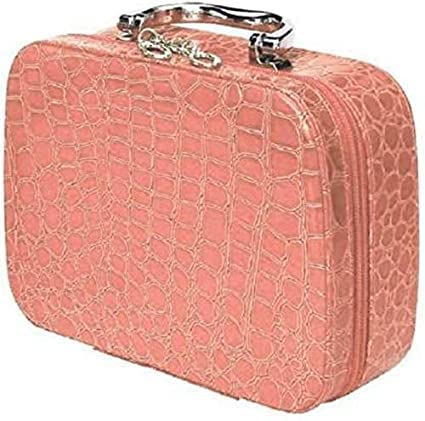 Gra8 Cosmetic Storage Box - Stylish Makeup Organizer & Travel Toiletry Bag for Women with Magnifying Mirror | Jewelry Storage | Portable Vanity Case for Home, Bathroom & Vacation (Multi-Color, 1PC)