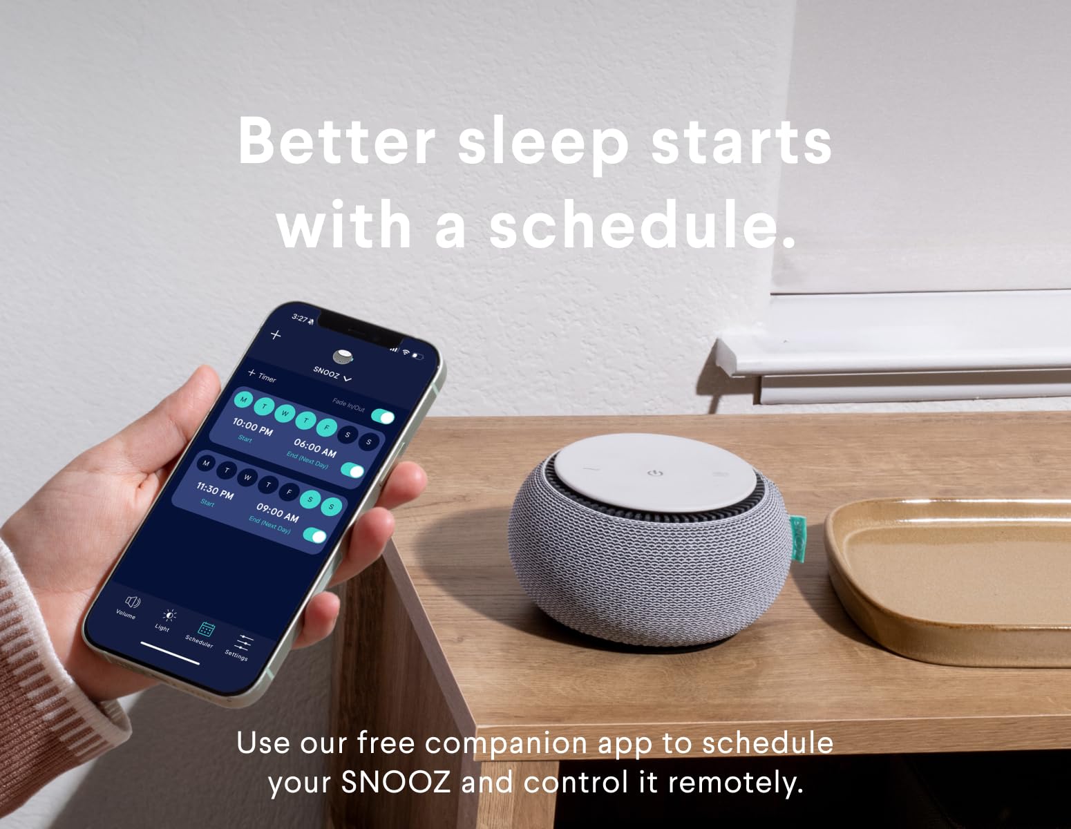 SNOOZ Smart White Noise Sound Machine with Real Fan - Non-Looping White Noise for Adults & Babies, Portable Sleep Aid for Bedroom, Travel, Nursery | Perfect for Relaxation, Meditation, and Better Sleep