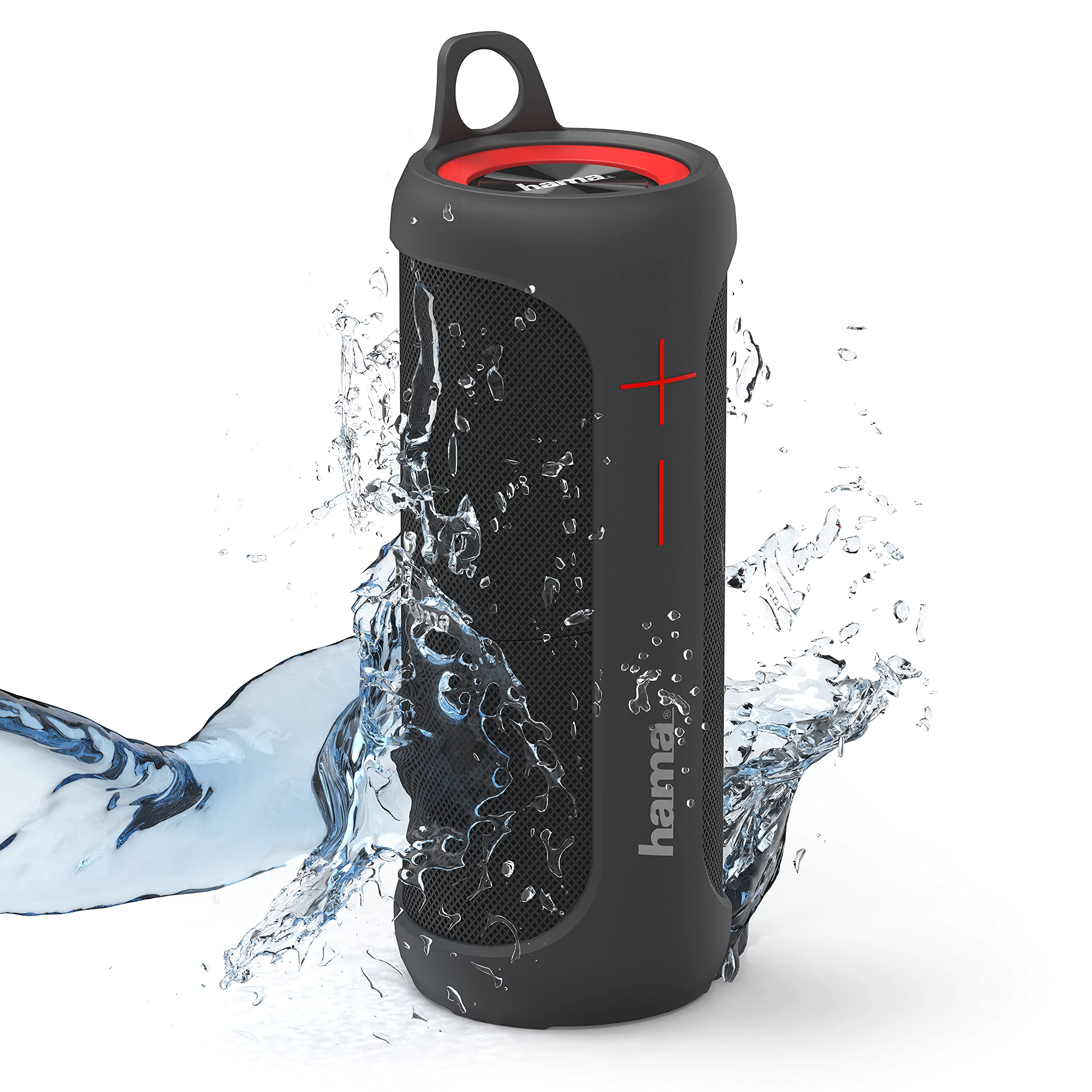 Hama Soundcup-D 20W Portable Bluetooth Speaker - Wireless Stereo Speaker with 20W Power, IPX7 Waterproof & Shockproof, 100-2000Hz Frequency, 4Ω Impedance (Black) - Perfect for Outdoor, Beach, Camping, Travel, Home, Poolside, Backyard BBQs, Hiking, Gym, Shower & Office Use - Best Gift for Music Lovers - Ideal for Parties, Workouts, and Relaxation - Great for Pool Parties, Beach Getaways, Camping Trips, Home Entertainment & Outdoor Adventures