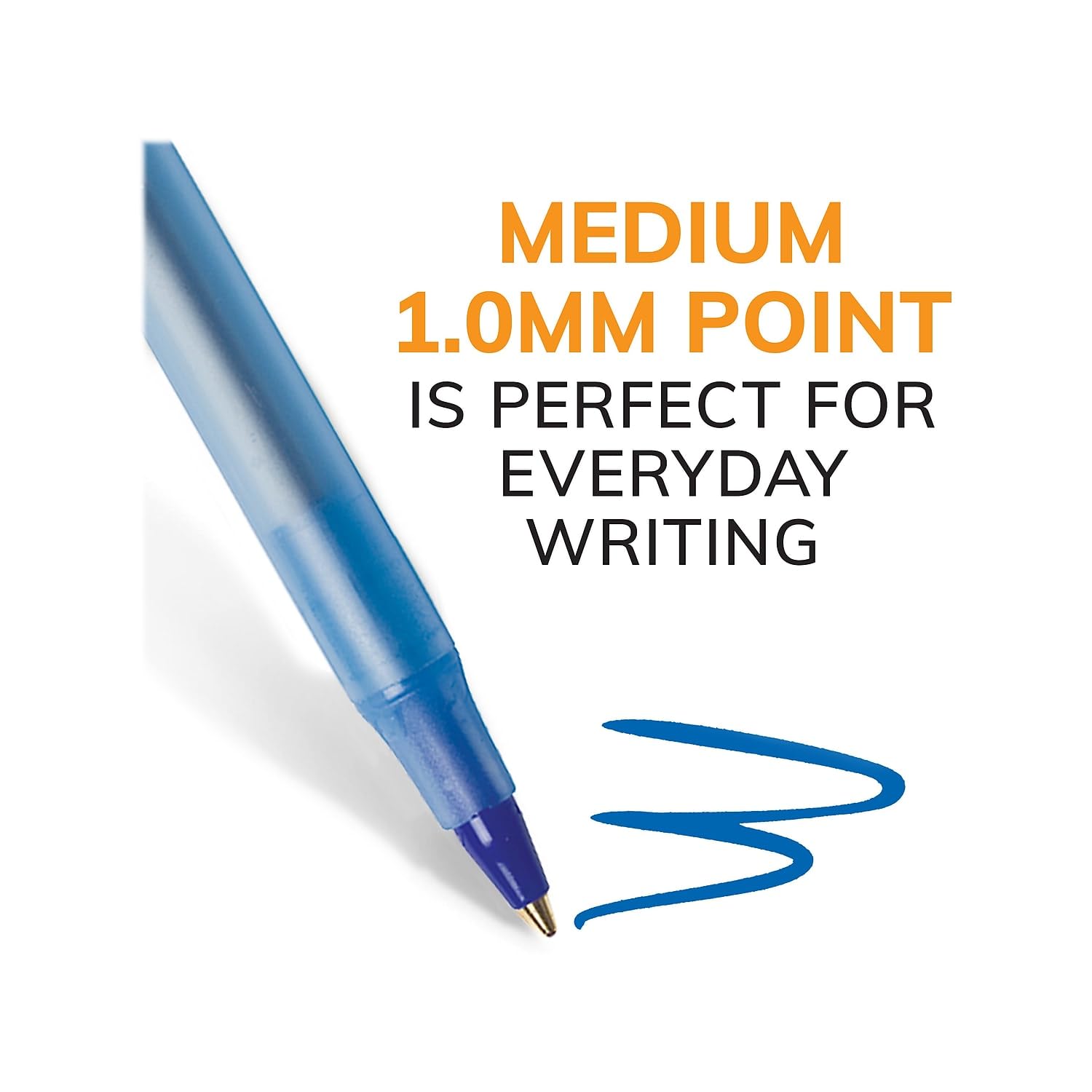 BIC Round Stic Xtra Life Blue Ballpoint Pens - 500 Count Bulk Pack, Medium Point 1.0mm, Comfortable Flexible Barrel for Smooth Writing | Perfect for Office, School, Home & Business Use | #1 Best Selling Ballpoint Pens in USA