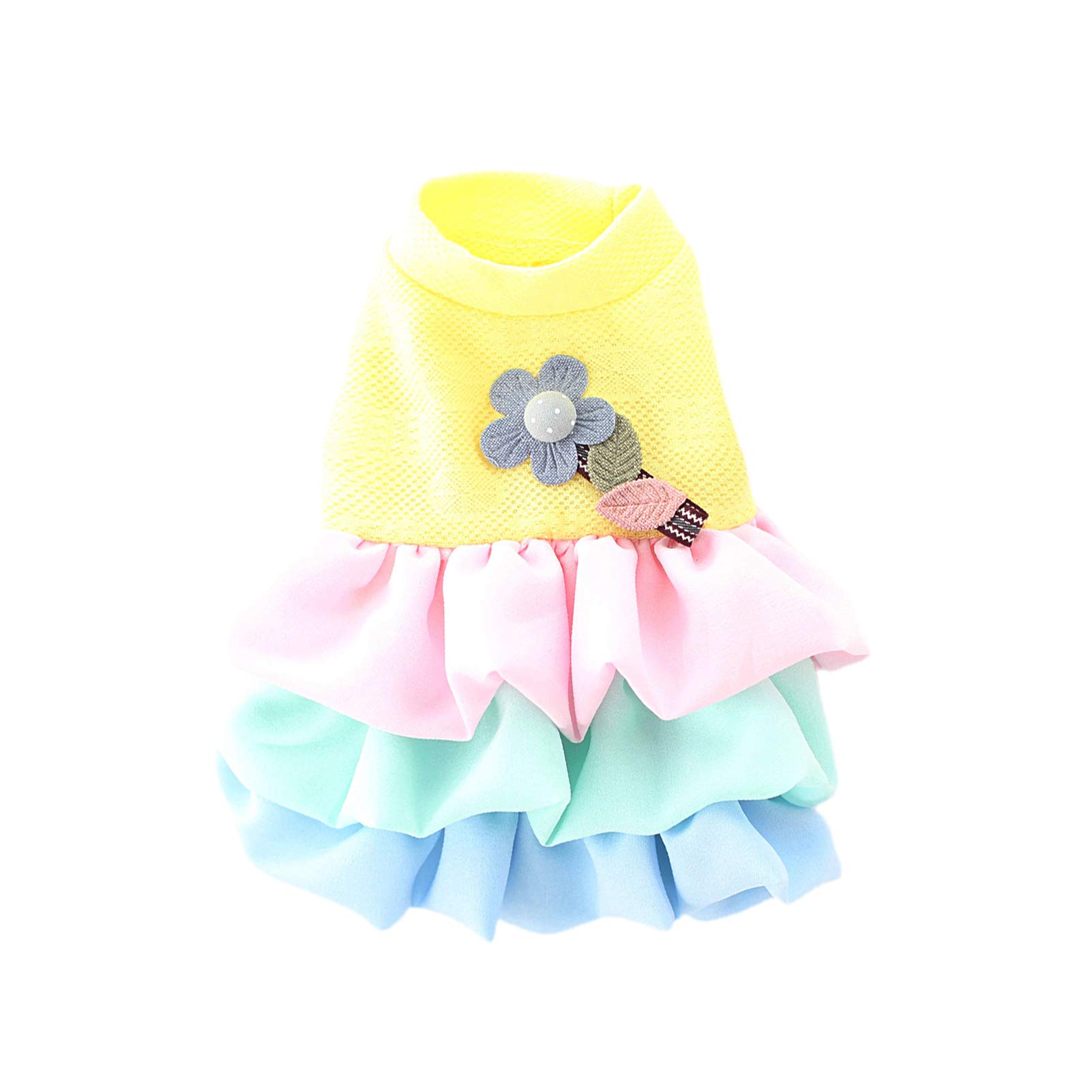 SONGBIRDTH Pet Dress with Flower Design - Breathable Summer Skirt for Dogs, Perfect for Daily & Party Wear