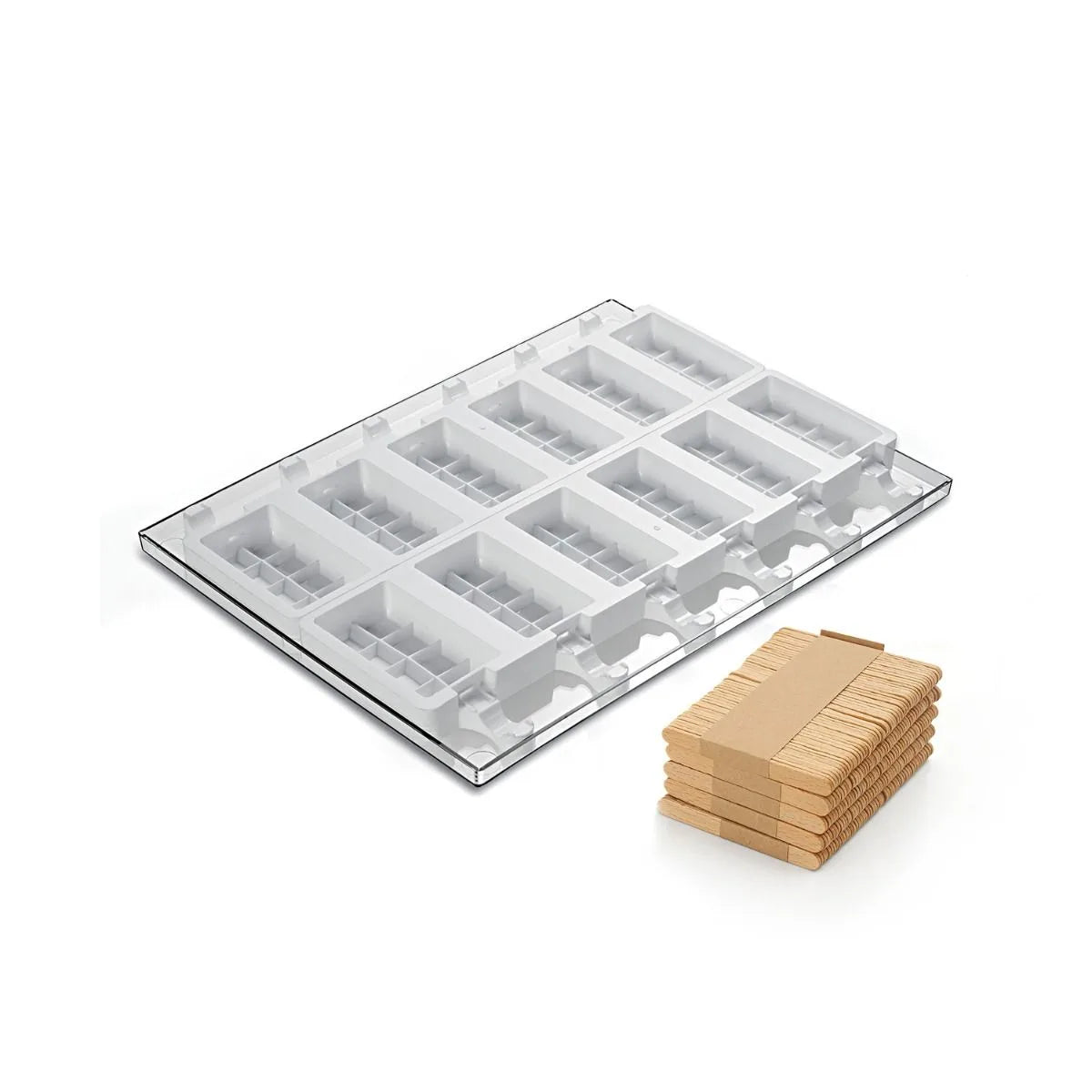 12-Piece Choco Stick Ice Cream Pop Mold Set - DIY Homemade Frozen Treats for Parties, Summer Snacks & Dessert Making