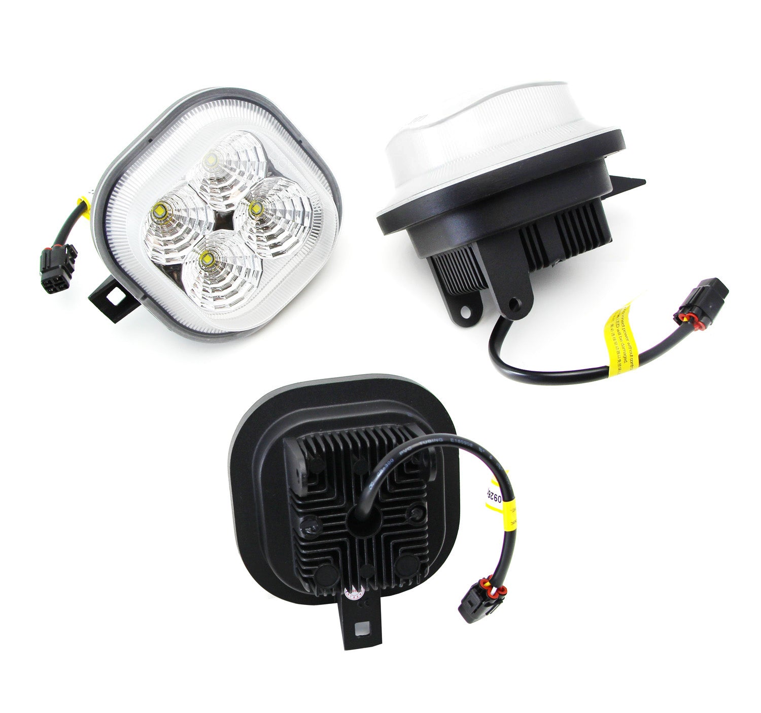 2x2 LED Fog Light Kit with Fog Light Bezels & Wiring Harness for Ford F250 F350 F450 F550 - Durable Off-Road Lighting for Trucks in Foggy or Low Visibility Conditions