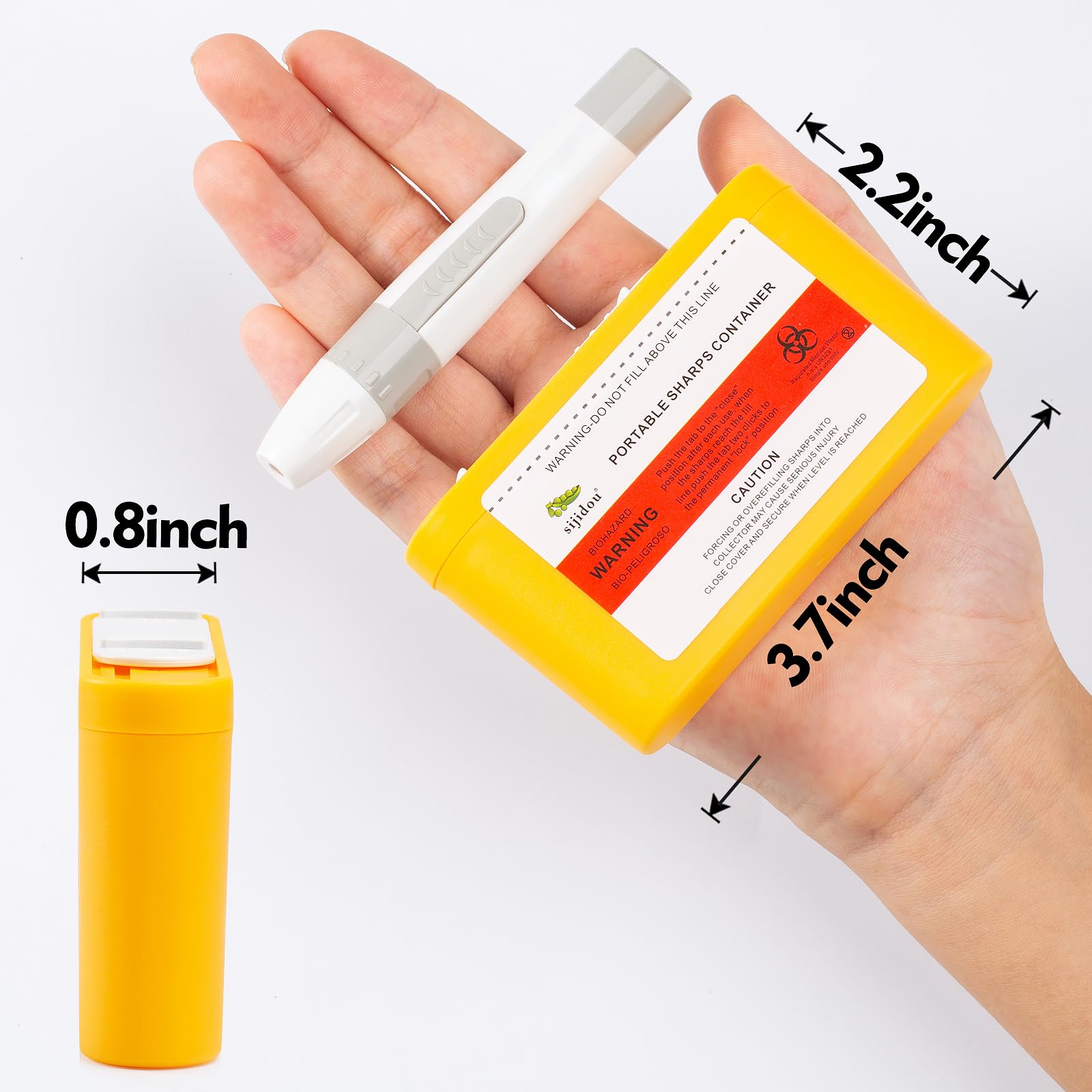 Portable Sharps Container for Safe Disposal of Insulin Needles & Medical Sharps - Travel & Home Use (3-Pack) | Ideal for Diabetics, Healthcare & Travel Safety