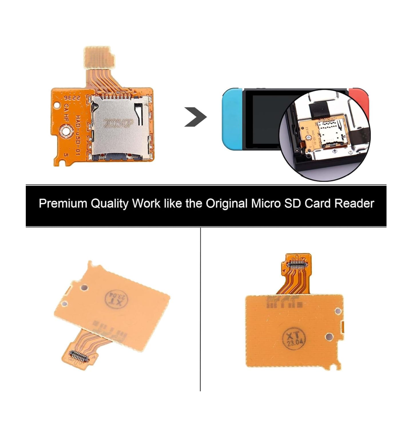 COMZPLIFE 2-Pack Micro SD Card Reader Replacement for Nintendo Switch - TF Memory Card Slot Socket Reader Board for NS Console Repair - Perfect for Gaming Accessories & Switch Console Maintenance
