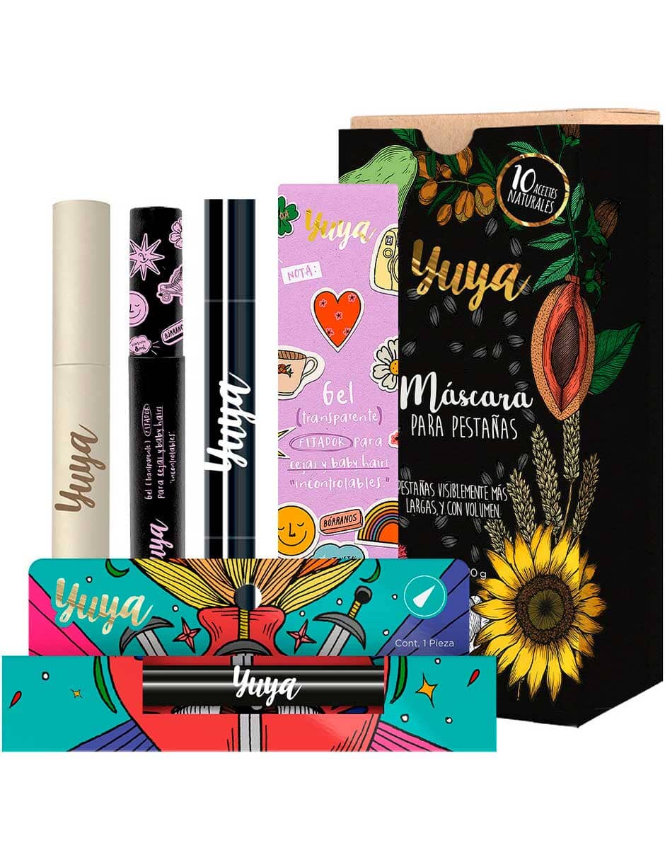 Yuya Eyelash Growth Serum with 10 Natural Oils 10g + Cat Eye Liquid Eyeliner + Eyebrow Gel 8ml - Lash & Brow Kit for Thicker Lashes & Defined Brows - Perfect for Daily Makeup & Nighttime Care