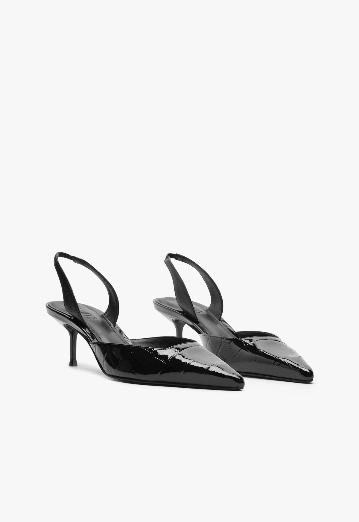 Paola Mid Heel Stiletto Black Pump Shoes for Women - Elegant Dress Pumps for Office, Party & Evening Wear
