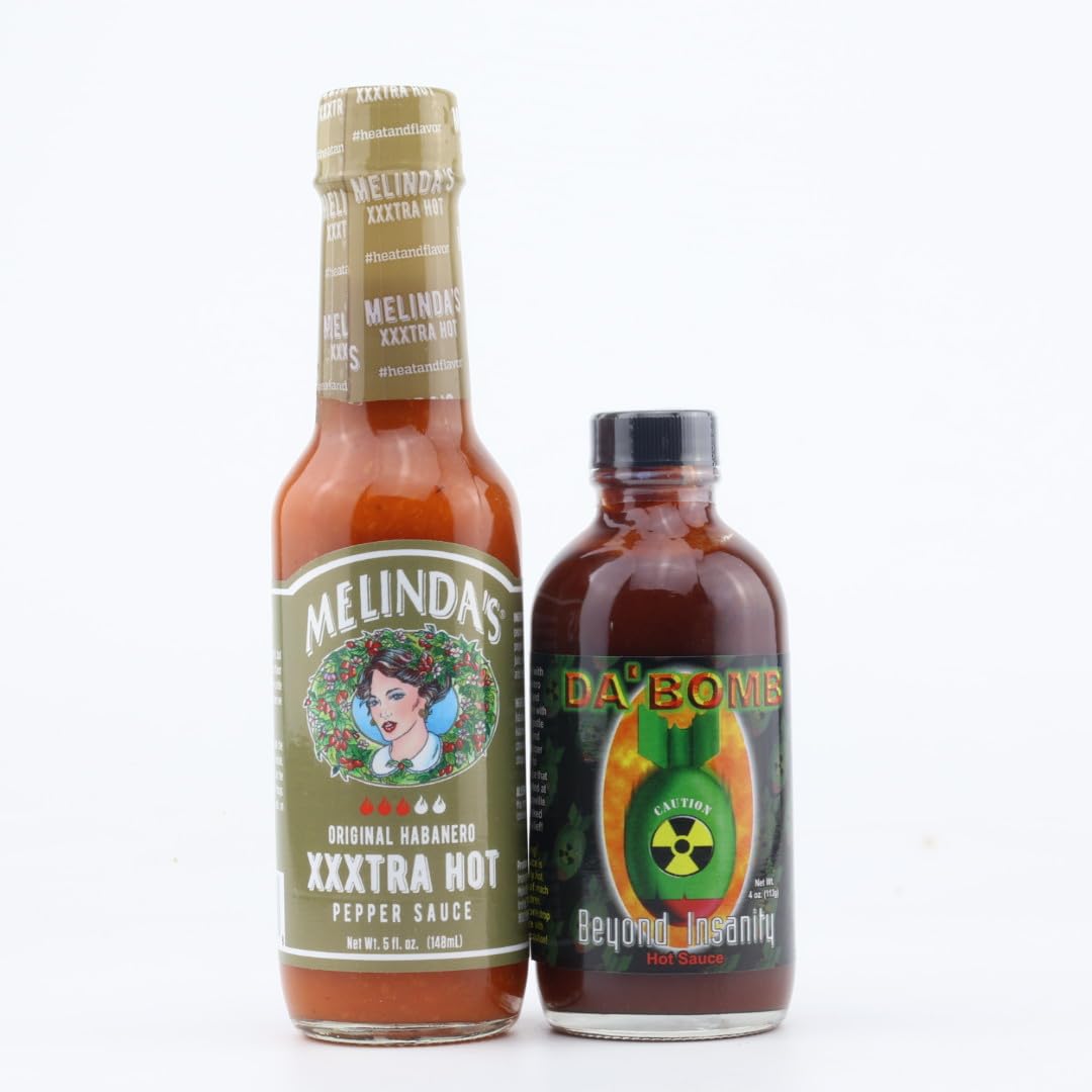 Hot Sauce Variety Pack - 10 Spicy Flavors Including Da Bomb, Heartbeat Red Habanero & Dave's Insanity | Perfect for Wings, Tacos, Burgers & BBQ | Gourmet Hot Sauce Gift Set for Heat Lovers