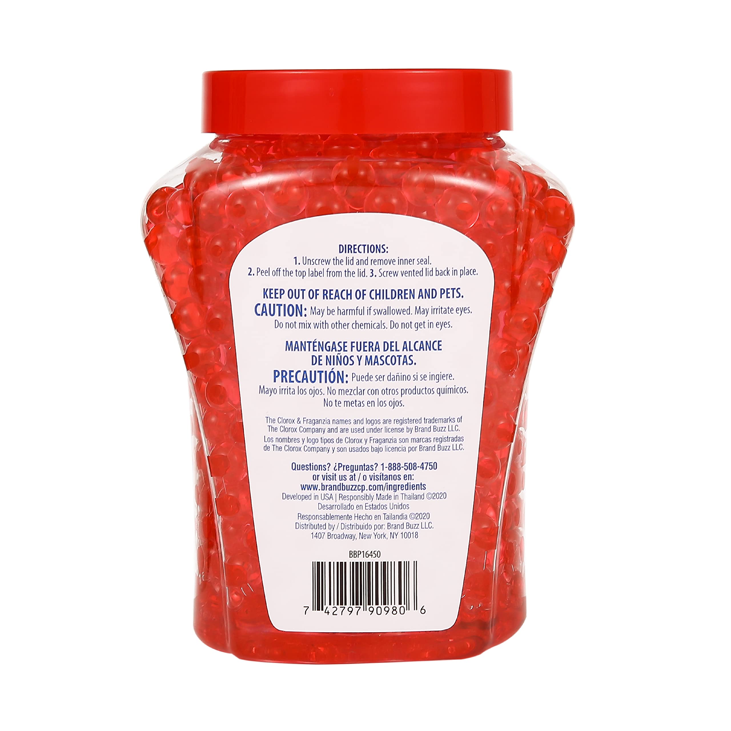 Clorox Fraganzia Cherry Burst Scented Air Freshener Gel Beads - 12 oz | Long-Lasting Home & Car Air Freshener for Bathroom, Office, Closet & Pet Areas | Eliminates Odors with Refreshing Cherry Fragrance