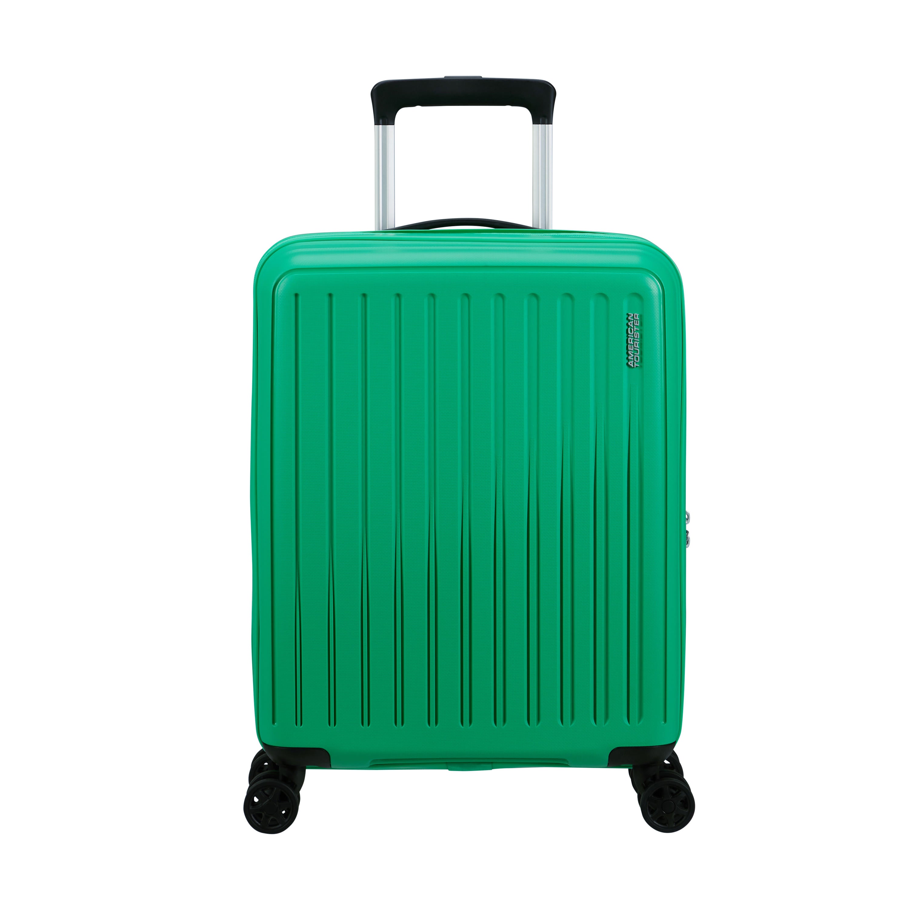 American Tourister Rejoy Spinner Expandable 3-Piece Luggage Set - Lightweight Hardshell Suitcase with 360° Wheels for Travel, Business & Vacation (Black)