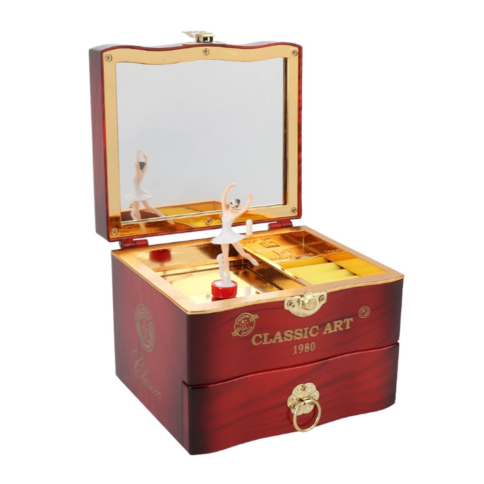 Classic Rotating Ballet Dancer Music Box - Hand-Cranked Jewelry Box with Clockwork Mechanism, Plastic Girl Figure & Piano Design - Perfect Gift for Kids, Friends & Music Lovers (Color: 07) - Ideal for Birthday Presents, Wedding Favors, Home Decor & Collectible Display