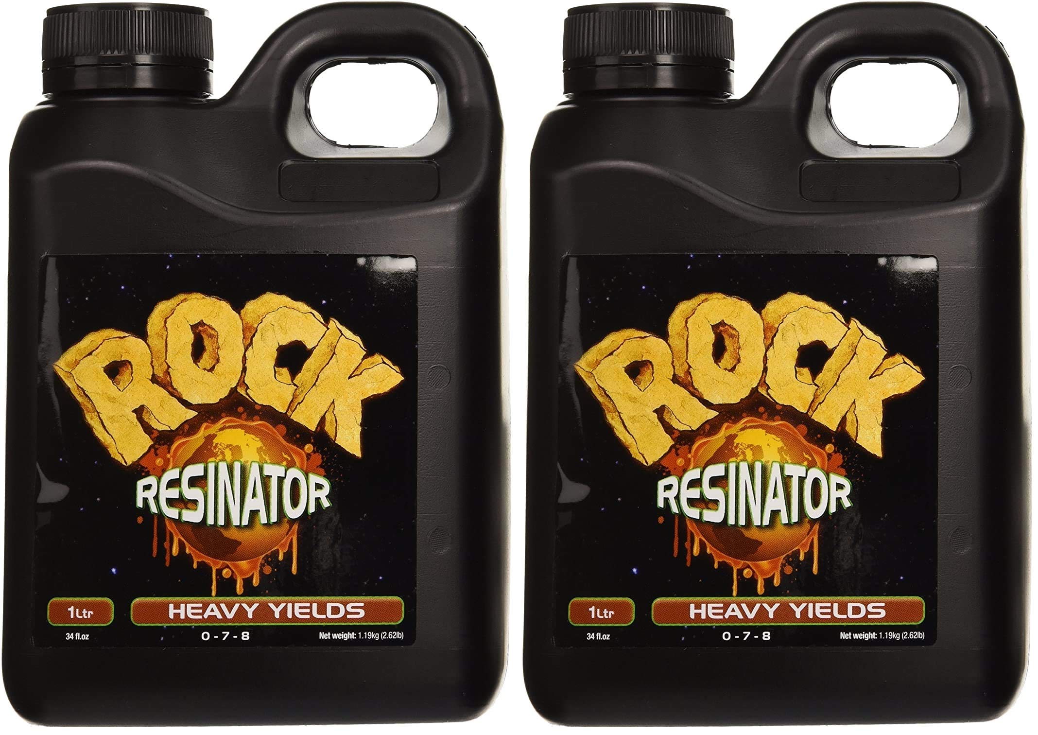 Rock Nutrients Rock Resinator Heavy Yields Plant Booster for Gardening - 2 Pack (1 Liter Each) - Enhances Flowering & Fruit Production for Indoor/Outdoor Plants