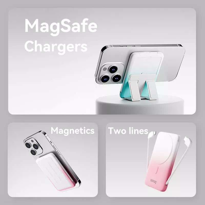 Sanag K60 Magnetic Wireless Fast Charging Power Bank 10000mAh - Portable Battery Pack for iPhone 15/14/13/12, Samsung Galaxy, AirPods | Perfect for Travel, Camping & Emergency Charging