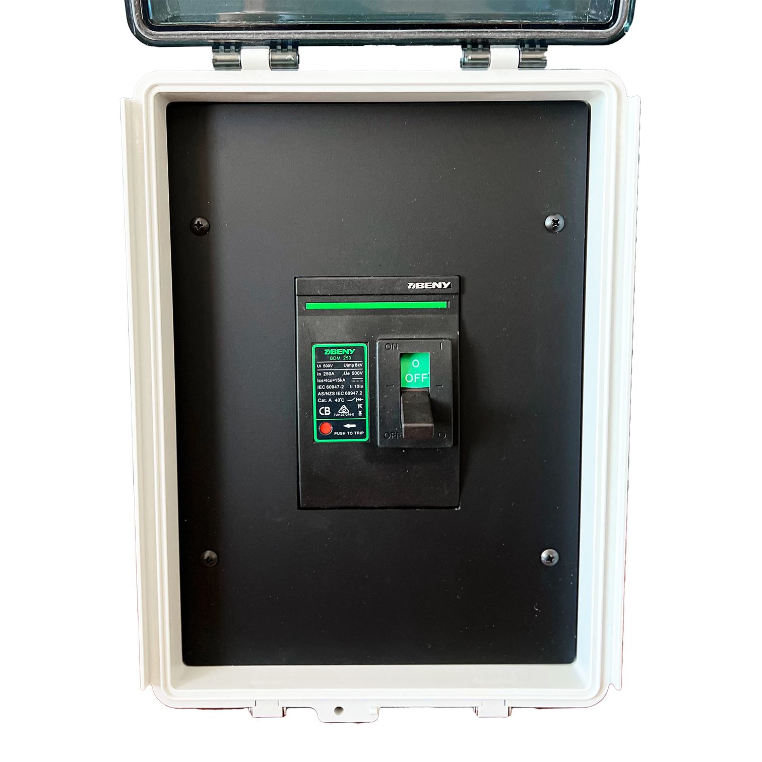 BENY DC Molded Case Circuit Breaker 2 Pole 250A - Heavy Duty Protection for Solar Power Systems, EV Charging Stations & Industrial Equipment