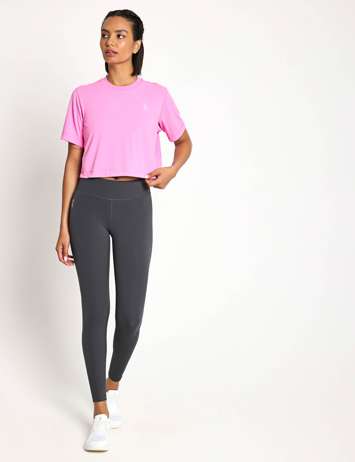 Train T Crop Top - Raspberry Red Women's Fitness Workout Shirt for Yoga, Running & Gym