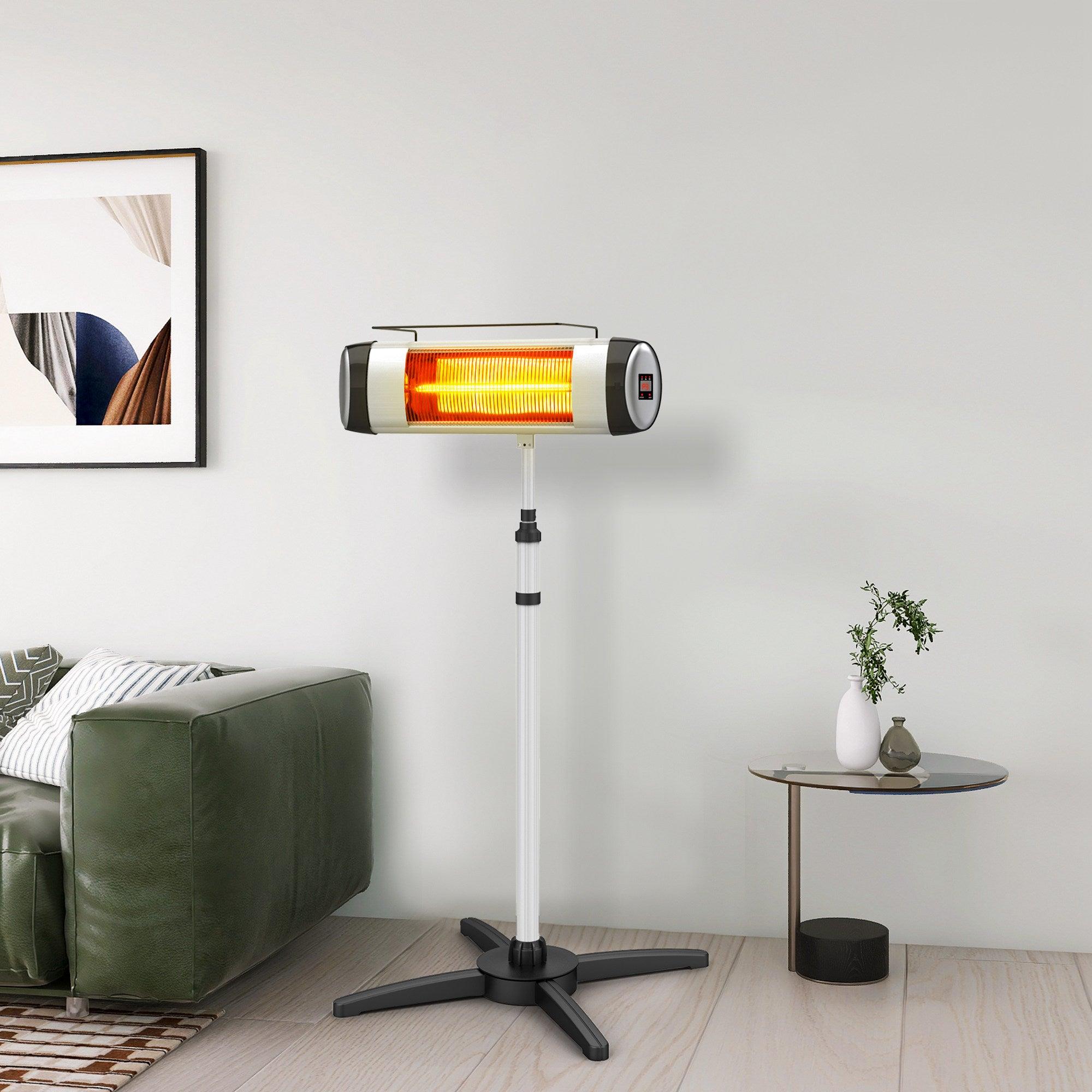 1500W Infrared Patio Heater with Remote Control - Outdoor/Indoor Standing Electric Thermostat Heater for Porch, Garden & Deck - Perfect for Cold Weather & Entertaining Guests