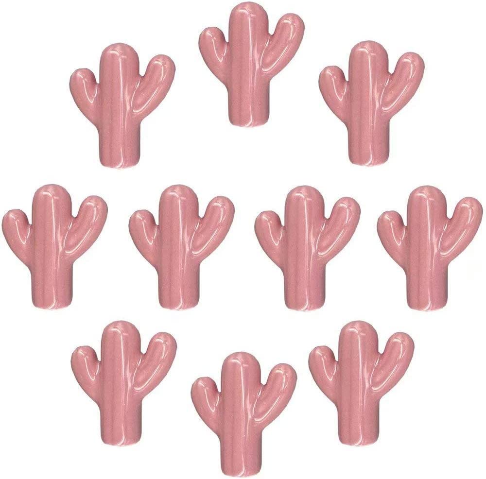Vintage Ceramic Cabinet Knobs - 10PCS Cactus Shaped Drawer Pulls for Dresser, Cupboard & DIY Furniture - Durable Home & Office Hardware for Kitchen, Bathroom & Bedroom Storage Solutions
