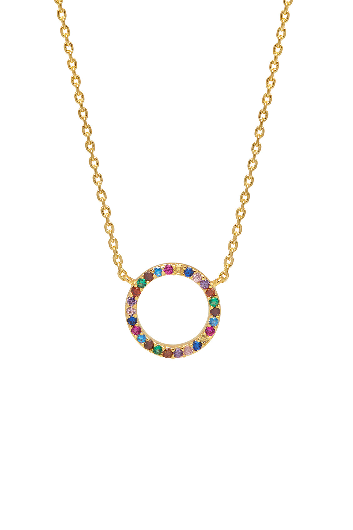 Rainbow Circle Necklace for Women - Elegant Stainless Steel Pendant Jewelry Gift for Birthday, Anniversary & Valentine's Day | Perfect for Everyday Wear & Special Occasions