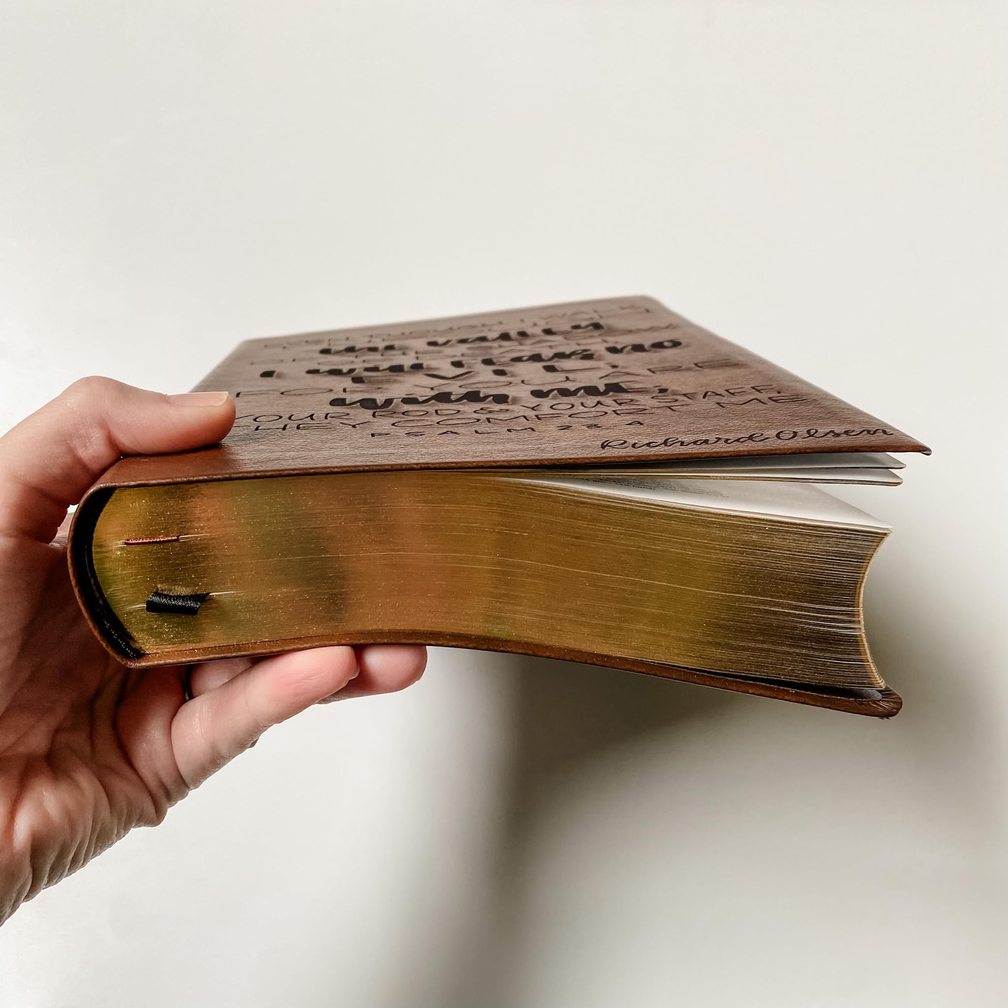 NASB 2020 Large Print Bible - Hand Lettered & Laser Engraved Reference Bible with Brown Faux Leather Cover | Personalized Name Engraving Available | Perfect for Church, Bible Study & Gift Giving