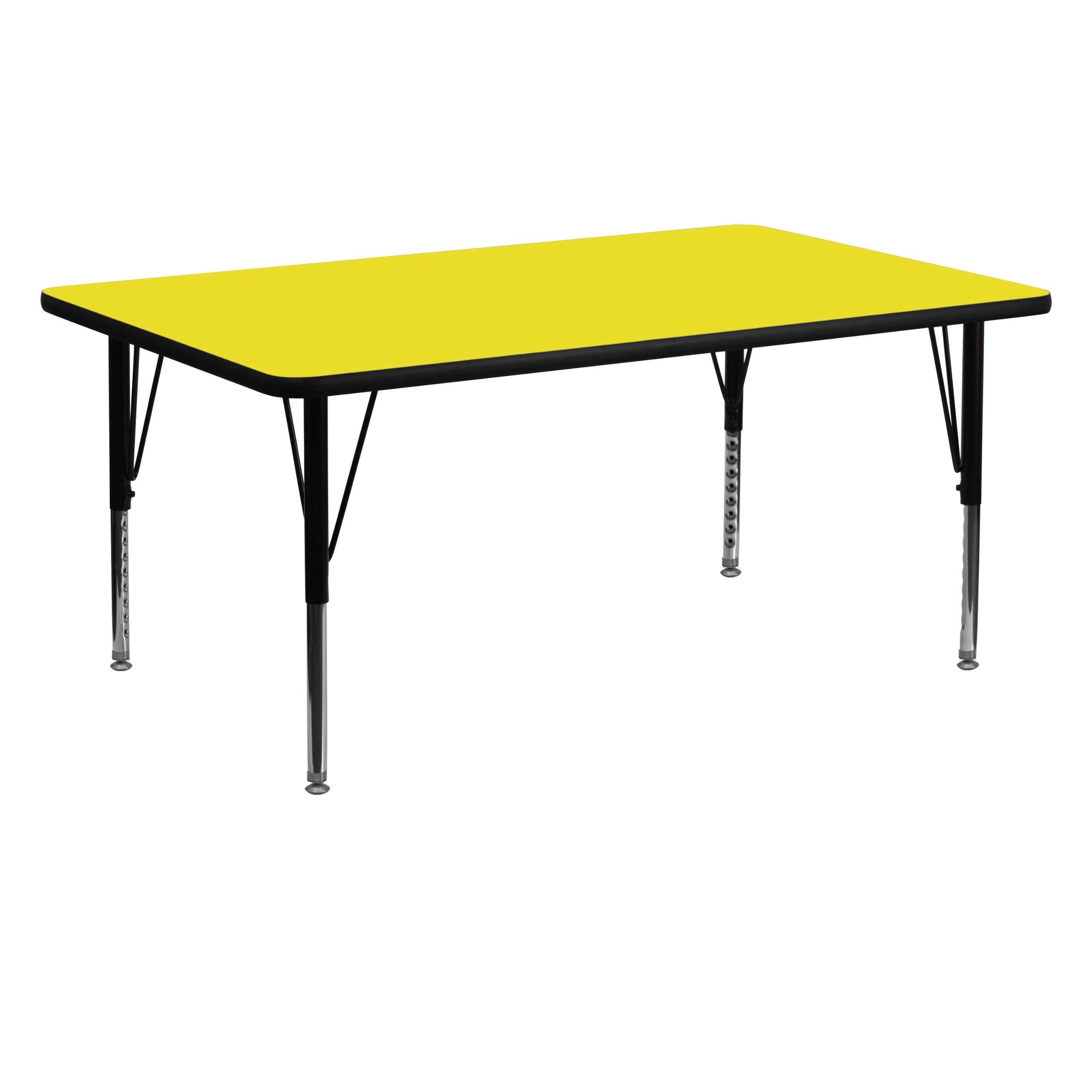 EMMA + OLIVER 24x60 Inch Yellow HP Laminate Preschool Activity Table - Durable Kids Learning Table for Classroom, Daycare & Homeschool Activities