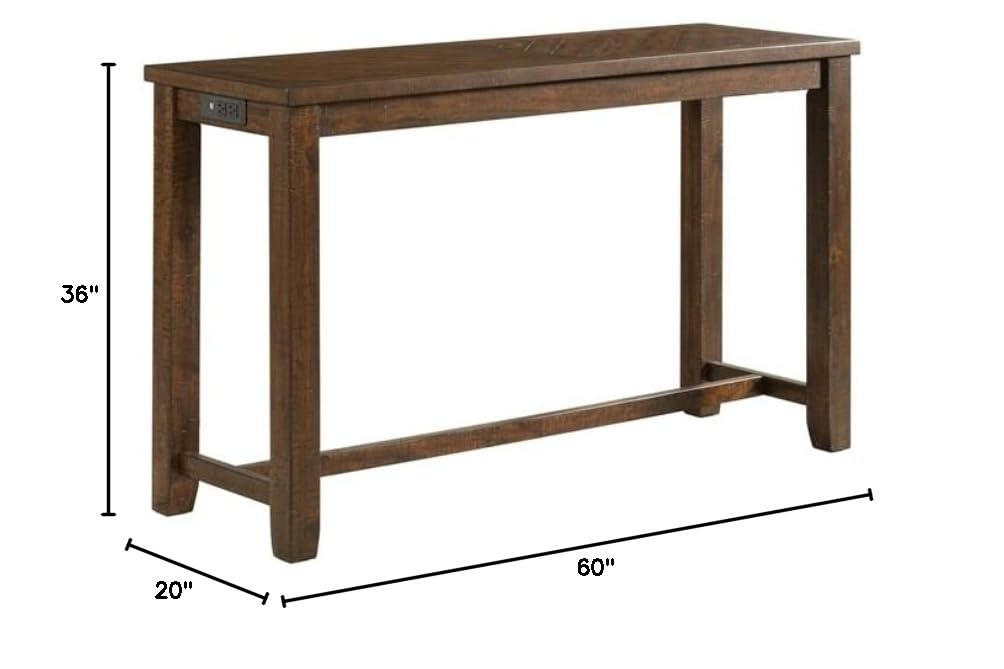 Picket House Furnishings Dex Multipurpose Bar Table Set - 36 Inch Brown Counter Height Dining Table with 2 Stools - Perfect for Kitchen, Breakfast Nook, Small Space & Home Bar Setup