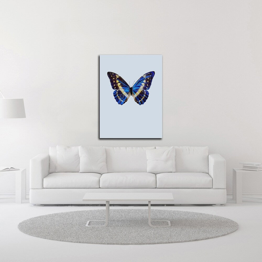 Blue Butterfly Wall Art by Incado - Hand-Painted Canvas Print - Ready to Hang - Perfect for Living Room, Bedroom & Office Decor