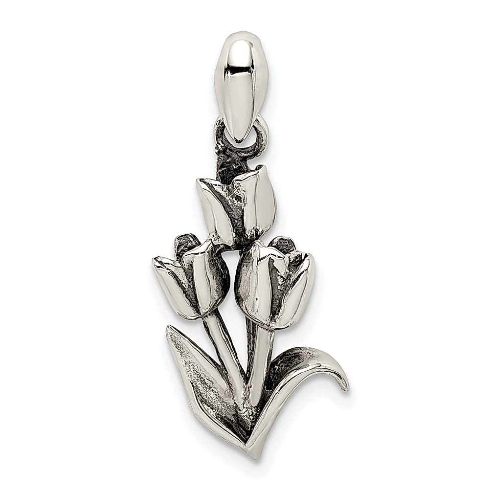 925 Sterling Silver Tulip Pendant Necklace - Elegant Flower Charm Jewelry for Women | Perfect Gardening Gift for Her, Birthday, Anniversary & Mother's Day