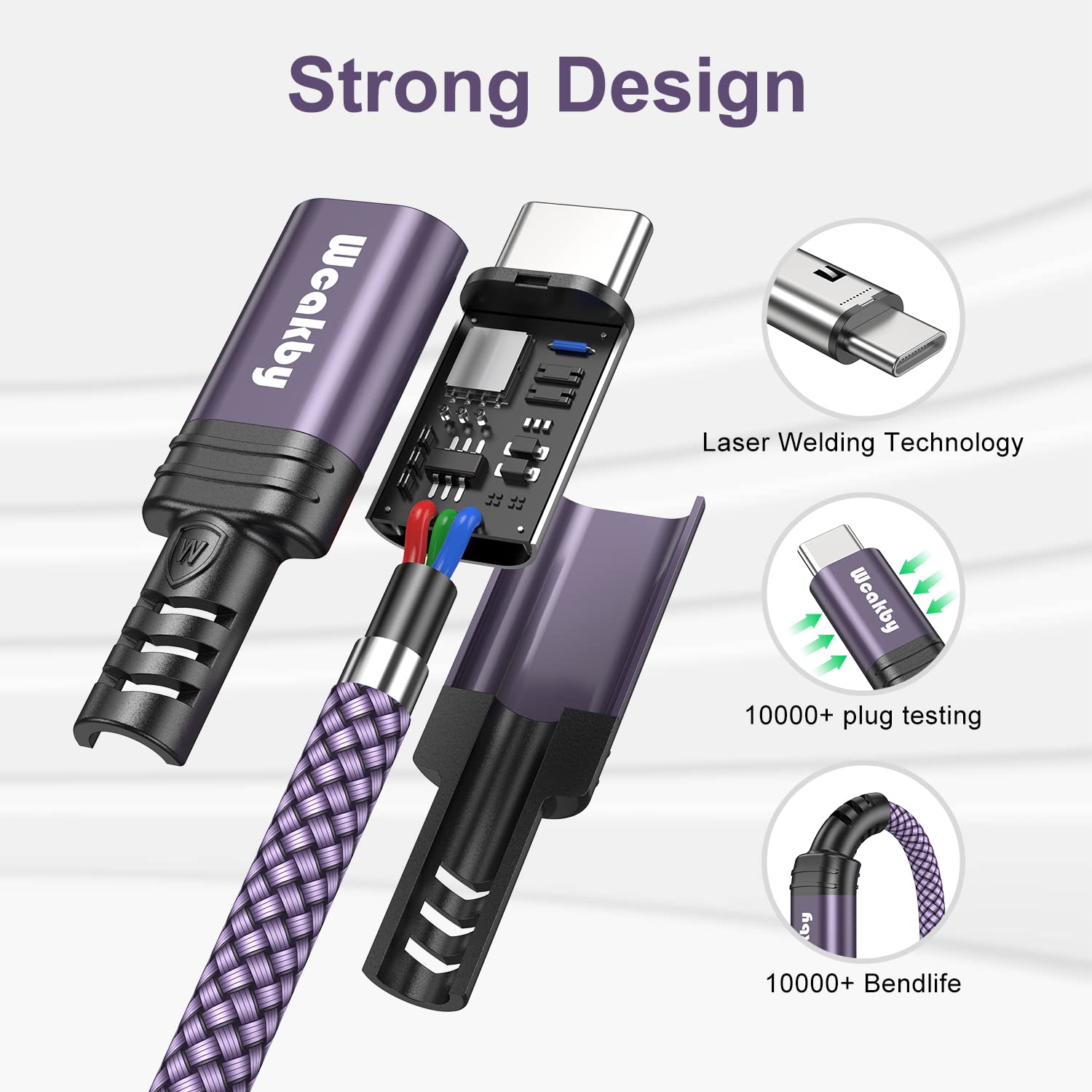 60W USB C to USB C Cable 3 Pack [6.6ft+3.3ft+3.3ft] - PD Fast Charging Cord for MacBook Pro/Air, Dell XPS 13/15, Galaxy S23/S22/S21/Note 20/10, Pixel 7 Pro/6/5a, PS5 Controller - Perfect for Home, Office & Travel Charging